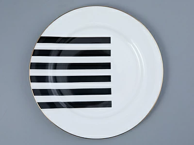 Тарелка плоская 200 мм форма Стандартная 2 рисунок Да и нет Черный арт. 80.45835.00.1