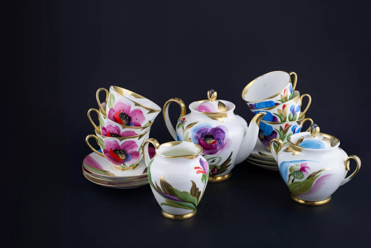 Сервиз чайный Маковый Цветок на форме Весенняя, арт 61.20970.00.1, 
