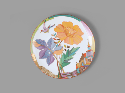 Декоративная тарелка 275 мм форма Эллипс рисунок Цветущий город арт. 80.83754.00.1, 