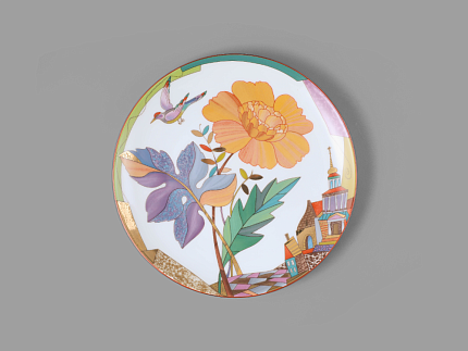Декоративная тарелка 275 мм форма Эллипс рисунок Цветущий город арт. 80.83754.00.1
