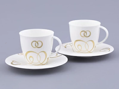 Чашка с блюдцем чайная форма Оливия рисунок Колечки, арт. 81.31427.00.1