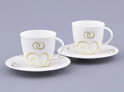 Чашка с блюдцем чайная форма Оливия рисунок Колечки, арт. 81.31427.00.1,  Чашка с блюдцем чайная форма Оливия рисунок Колечки, арт. 81.31427.00.1,