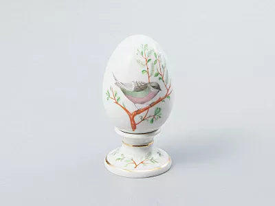 Яйцо пасхальное на подставке 82 мм форма Нева рисунок Пеночка арт. 80.65671.00.1