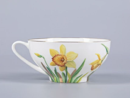 Чашка с блюдцем чайная 300 мл форма Купольная рисунок Narcissus арт. 81.29658.00.1,  Чашка с блюдцем чайная 300 мл форма Купольная рисунок Narcissus арт. 81.29658.00.1,