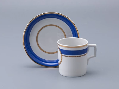 Чашка с блюдцем чайная 220 мл форма Гербовая рисунок Кают-компания № 3 арт. 81.24032.00.1 Чашка с блюдцем чайная 220 мл форма Гербовая рисунок Кают-компания № 3 арт. 81.24032.00.1