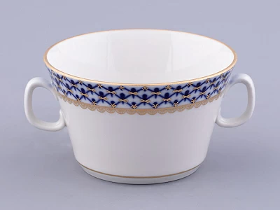 Чашка с блюдцем для бульона Молодежная Кобальтовая сетка арт. 81.13919.00.1