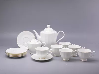 Сервиз чайный форма Нега рисунок Золотая лента, 6 персон 14 предметов, арт. 81.23019.00.1