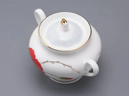 Сервиз чайный форма Весенняя 2 рисунок Маки на 6 персон 14 предметов, арт. 81.34140.00.1, 