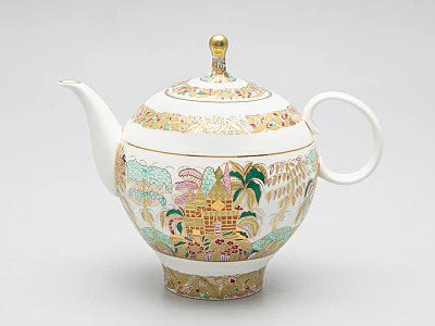 Сервиз чайный форма Яблочко рисунок Пейзажный фриз, 6 персон 15 предмета арт. 81.14525.01.1