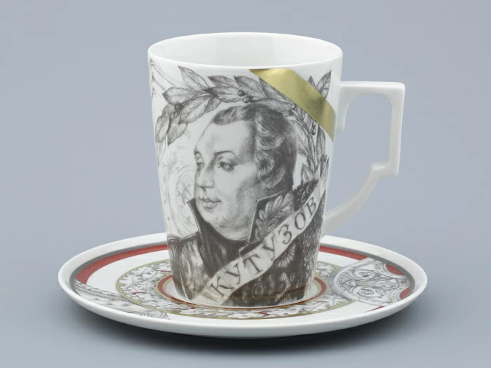 Бокал с блюдцем в подарочной упаковке, форма Гранд, рисунок Полководцы России Михаил Кутузов, арт. 81.32550.00.1, 