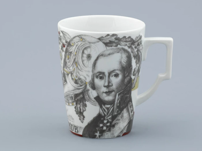 Бокал с блюдцем в подарочной упаковке, форма Гранд, рисунок Полководцы России Федор Ушаков, арт. 81.32433.00.1,  Бокал с блюдцем в подарочной упаковке, форма Гранд, рисунок Полководцы России Федор Ушаков, арт. 81.32433.00.1,