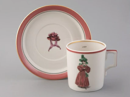 Чашка с блюдцем чайная 220 мл форма Гербовая рисунок Modes de Paris 1827 арт. 81.25413.00.1, 