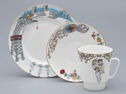 Трехпредметный комплект 165 мл форма Майская рисунок Балет Красный Мак арт. 81.31530.00.1, 