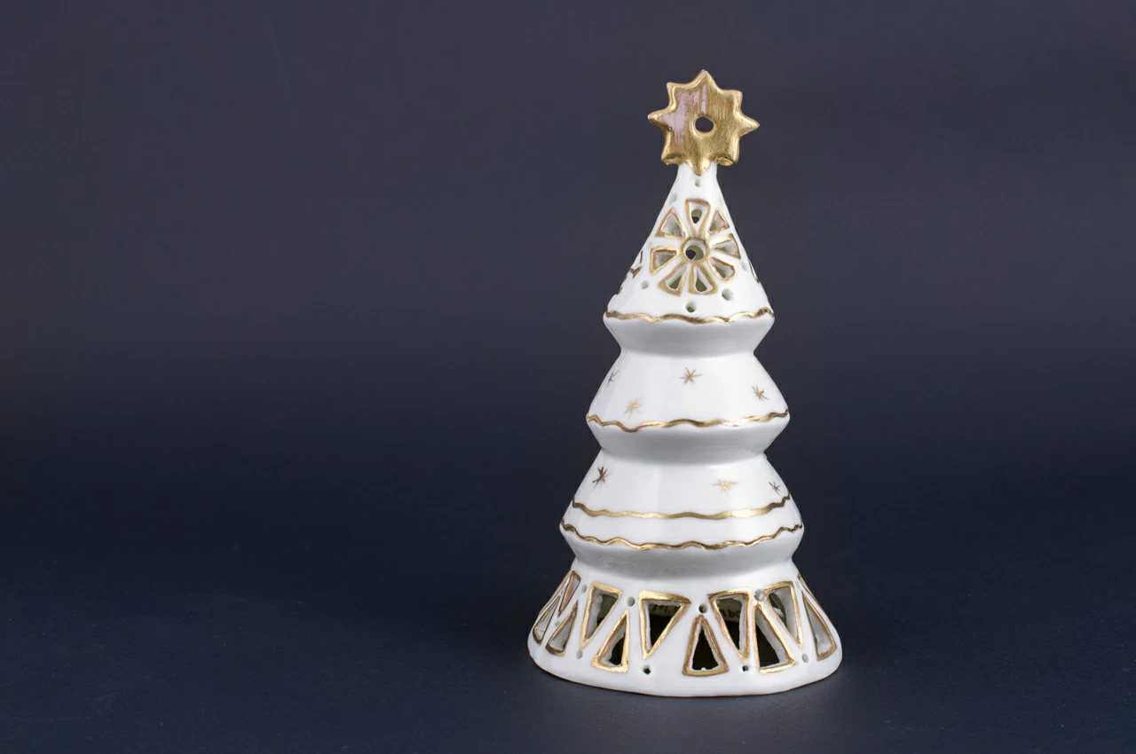 Подсвечник Елочка-пирамида, рисунок Золотой, арт 60.15274.00.1, 