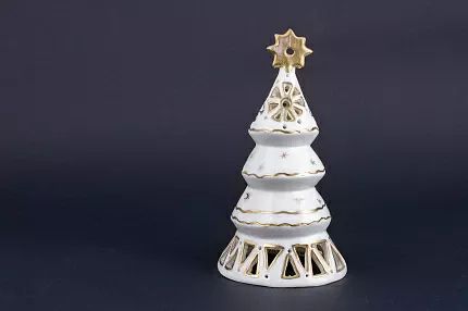 Подсвечник Елочка-пирамида, рисунок Золотой, арт 60.15274.00.1