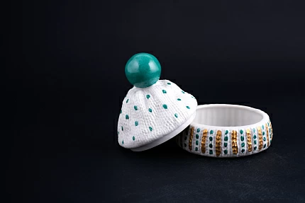 Шкатулка Детская Шапочка, рисунок Зеленый помпон, арт 60.14115.00.1