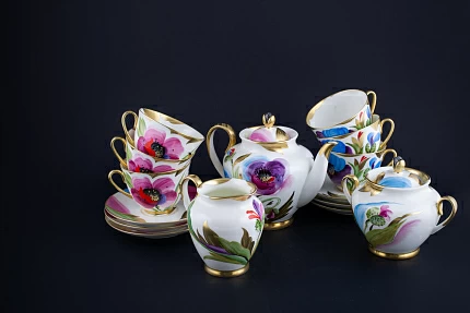 Чашка чайная Розовый Мак на форме Весенняя, арт 60.14703.00.1