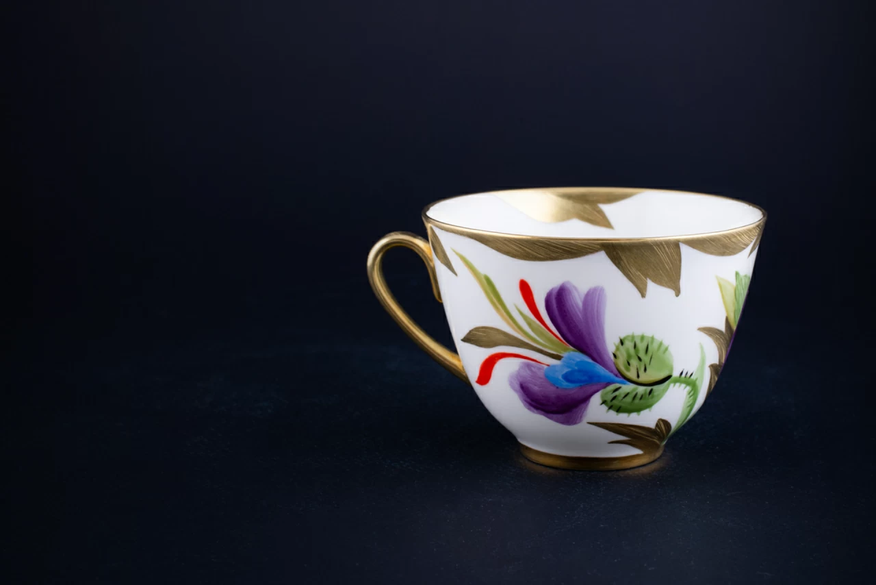 Чашка чайная Сиреневый мак на форме Весенняя, арт 60.14704.00.1, 