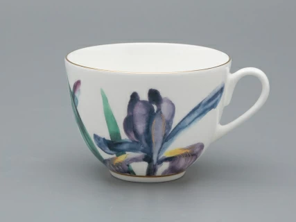 Чашка с блюдцем L’Art des Fleurs в подарочной упаковке, форма Весенняя 2, рисунок Аметистовое пламя, арт 81.33403.00.1,  Чашка с блюдцем L’Art des Fleurs в подарочной упаковке, форма Весенняя 2, рисунок Аметистовое пламя, арт 81.33403.00.1,