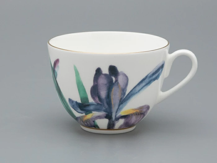 Чашка с блюдцем L’Art des Fleurs в подарочной упаковке, форма Весенняя 2, рисунок Аметистовое пламя, арт 81.33403.00.1,  Чашка с блюдцем L’Art des Fleurs в подарочной упаковке, форма Весенняя 2, рисунок Аметистовое пламя, арт 81.33403.00.1,