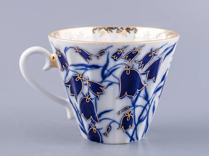 Чашка с блюдцем чайная 235 мл форма Лучистая рисунок Колокольчики арт. 81.10520.00.1