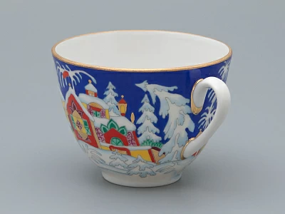 Чашка с блюдцем чайная 250 мл форма Весенняя рисунок Зимняя сказка арт. 81.10473.00.1