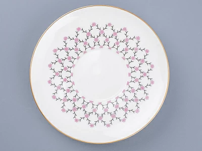 Чашка с блюдцем кофейная 155 мл форма Волна рисунок Розовая сетка арт. 81.14621.00.1