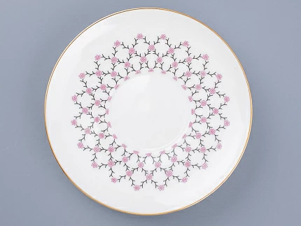 Чашка с блюдцем кофейная 155 мл форма Волна рисунок Розовая сетка арт. 81.14621.00.1