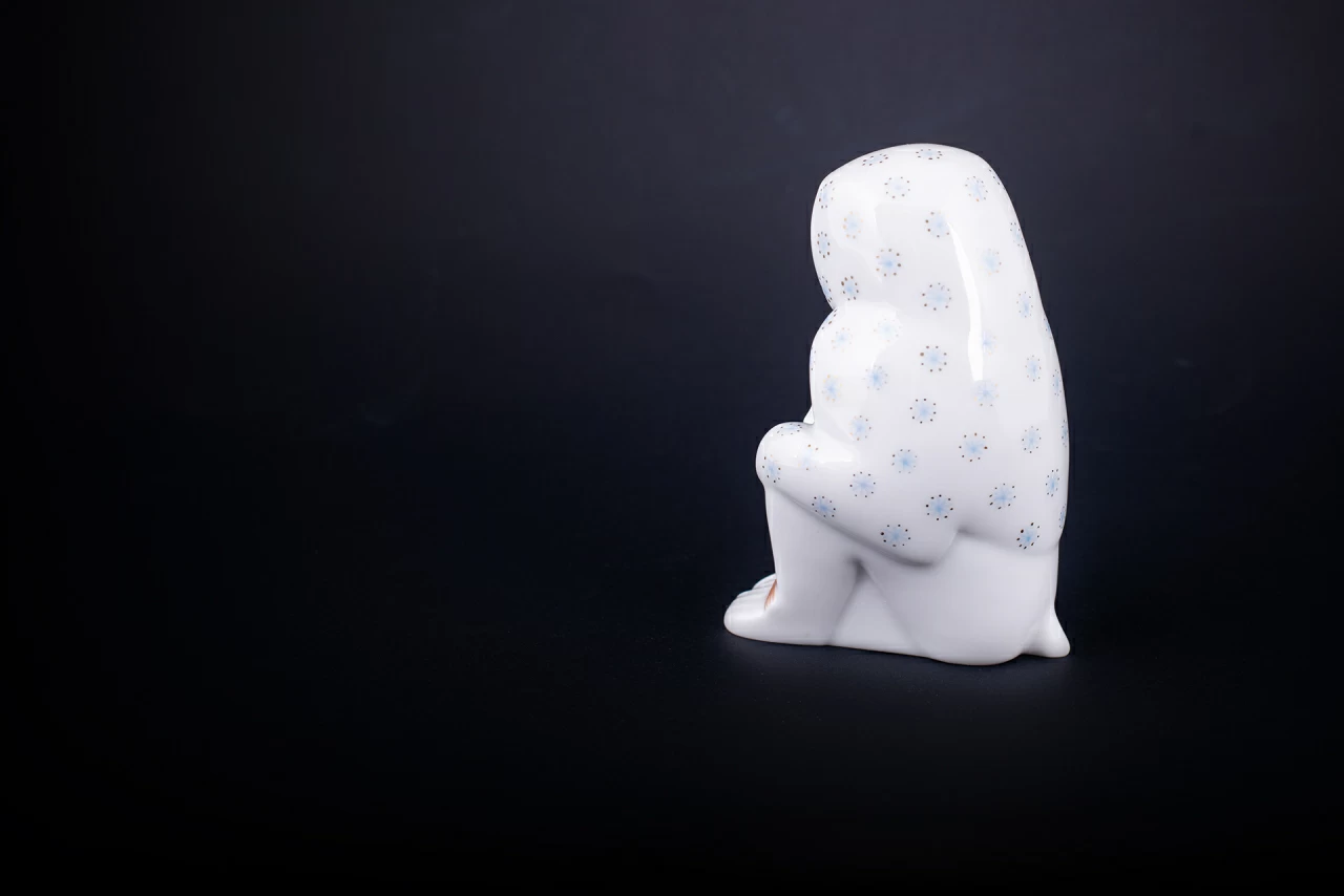 Скульптура Павиан с детенышем, Снежинки, арт 62.08841.00.1, 