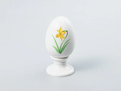 Яйцо пасхальное на подставке форма Нева рисунок Желтый нарцисс, арт. 80.98856.00.1