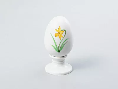 Яйцо пасхальное на подставке форма Нева рисунок Желтый нарцисс, арт. 80.98856.00.1