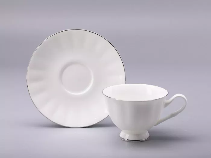 Сервиз чайный форма Нега рисунок Платиновая лента, 6 персон 14 предметов, арт. 81.30715.00.1, 