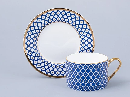 Чашка с блюдцем 250 мл форма Идиллия рисунок Индиго 2 арт. 81.31121.00.1 Чашка с блюдцем 250 мл форма Идиллия рисунок Индиго 2 арт. 81.31121.00.1