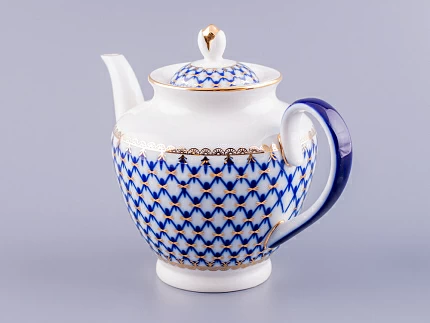 Чайник заварочный форма Весенняя рисунок Кобальтовая сетка арт. 80.75343.00.1 Чайник заварочный форма Весенняя рисунок Кобальтовая сетка арт. 80.75343.00.1
