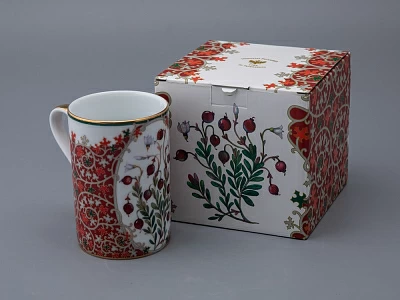 Бокал 400 мл в подарочной упаковке, форма Соло, рисунок Клюква заповедная, арт. 81.34281.00.1