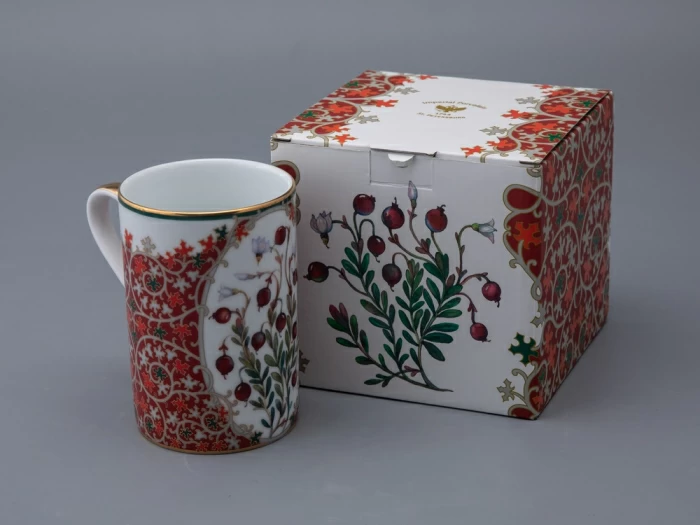 Бокал 400 мл в подарочной упаковке, форма Соло, рисунок Клюква заповедная, арт. 81.34281.00.1, 