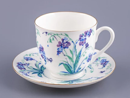 Чашка с блюдцем кофейная 180 мл форма Ландыш рисунок Незабудки арт. 81.10781.00.1