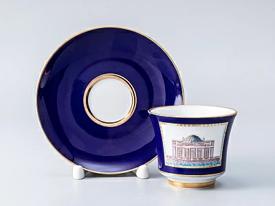 Чашка с блюдцем кофейная 145 мл форма Банкетная рисунок Классика Петербурга 52% №1 арт. 81.18108.00.1