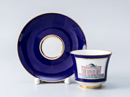 Чашка с блюдцем кофейная 145 мл форма Банкетная рисунок Классика Петербурга 52% №1 арт. 81.18108.00.1