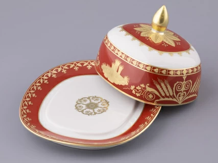 Масленка форма Александрия, рисунок Гурьевский сервиз, арт. 80.48458.00.1, 