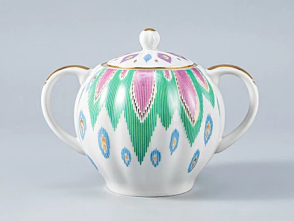 Сервиз чайный форма Тюльпан рисунок Перо павлина, 6 персон 14 предметов, арт. 81.27962.00.1