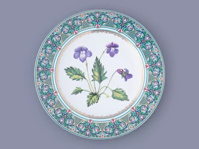 Тарелка декоративная в подарочной упаковке 270 мм, форма Европейская, рисунок Фиалка надрезанная, арт. 81.32669.00.1 Тарелка декоративная в подарочной упаковке 270 мм, форма Европейская, рисунок Фиалка надрезанная, арт. 81.32669.00.1