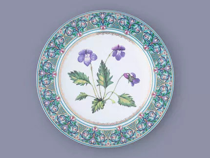 Тарелка декоративная в подарочной упаковке 270 мм, форма Европейская, рисунок Фиалка надрезанная, арт. 81.32669.00.1