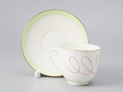 Чашка с блюдцем кофейная 180 мл., форма Ландыш, рисунок Лента арт. 81.28108.00.1, 