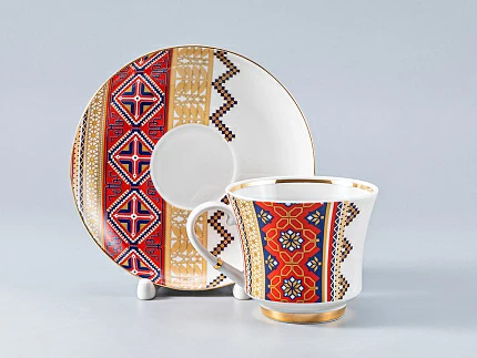 Сервиз чайный форма Банкетная рисунок Русский стиль, 6 персон 14 предметов, арт. 81.28339.00.1