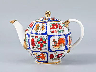 Сервиз чайный форма Тюльпан рисунок Русский лубок, 6 персон 20 предметов, арт. 81.20958.00.1