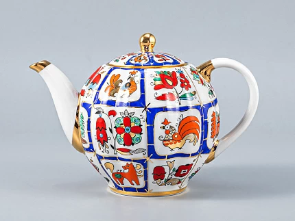 Сервиз чайный форма Тюльпан рисунок Русский лубок, 6 персон 20 предметов, арт. 81.20958.00.1 Сервиз чайный форма Тюльпан рисунок Русский лубок, 6 персон 20 предметов, арт. 81.20958.00.1