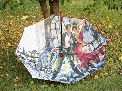 Зонт-трость рисунок Знойный разговор Бордовый арт. 41.00190.02