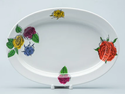 Блюдо овальное Молодежная Галерея роз 350 мм арт. 80.40347.00.1, 