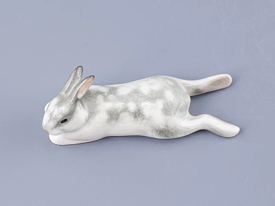 Скульптура Кролик лежебока серый арт. 82.68949.00.1